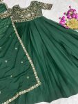 3RICH LOOK STAR GEORGETTE SILK EMBROIDERY WORK GOWN WITH DUPATTA PARTY WEAR WHOLESALE PRICE ETHNIC GARMENT (13)