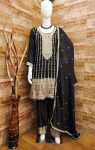 4DESIGNER CHINON SEQUENCE & CODING EMBROIDERY WORK TOP BOTTOM WITH DUPATTA WEDDING WEAR WHOLESALE PRICE ETHNIC GARMENT (3)