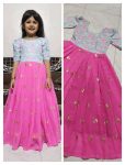 4DESIGNER GEORGETTE SILK EMBROIDERY SEQUENCE WORK WITH TOP FULL PRINTED WORK KID’S GOWN FESTIVE WEAR WHOLESALE PRICE ETHNIC GARMENT (10)