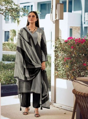 MOST PICKED POLY RAYON DIGITAL PRINT WORK TOP BOTTOM WITH DUPATTA BLACK