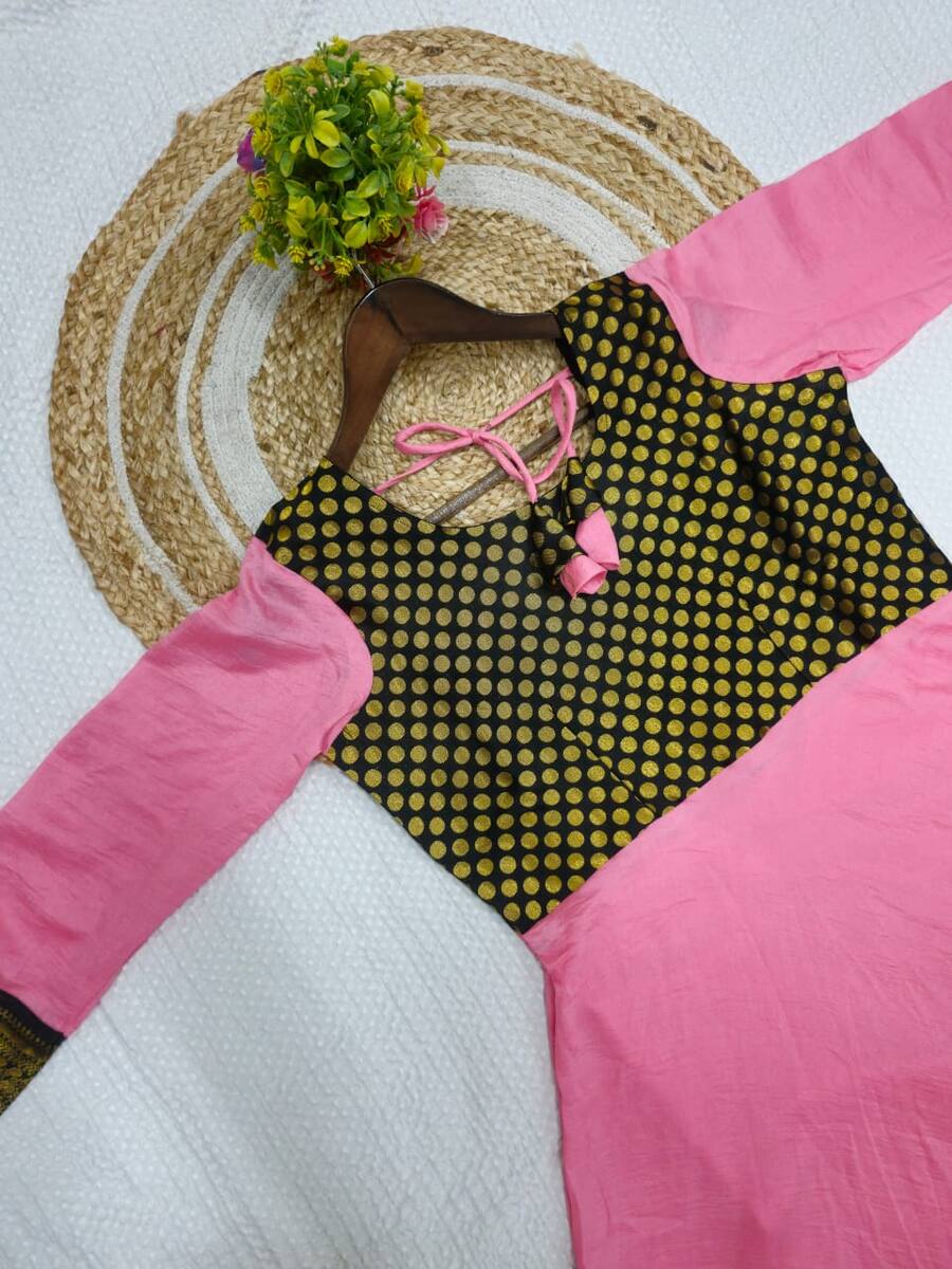 4MOST PICKED VICHITRA SILK JACQUARD WORK ANARKALI TOP WITH DUPATTA DAILY WEAR WHOLESALE PRICE ETHNIC GARMENT (7)