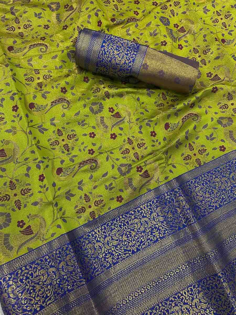 4NEW ARRIVAL KANJIVARAM SILK GOLD ZARI RICH WEAVING WORK SAREE WITH UNSTITCHED BLOUSE FESTIVE WEAR WHOLESALE PRICE ETHNIC GARMENT (21)