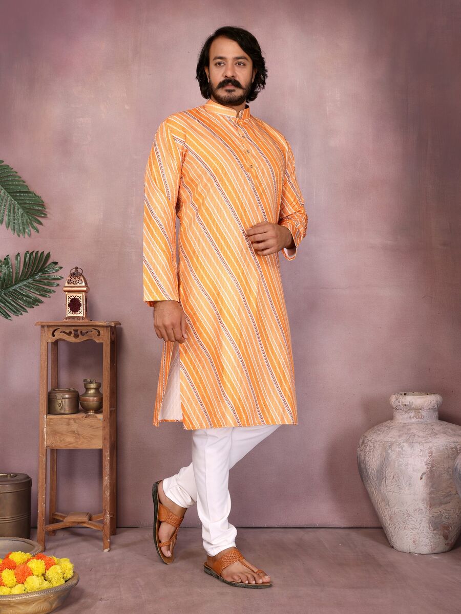 5LATEST COTTON SEQUENCE WORK AND PRINTED MEN'S KURTA PAYJAMA PARTY WEAR WHOLESALE PRICE ETHNIC GARMENT (45)