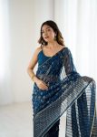 5MODERN GEORGETTE PATTA FOIL WITH LACE & ZALAR WORK SAREE WITH UNSTITCHED BLOUSE FESTIVAL WEAR WHOLESALE PRICE ETHNIC GARMENT (16)