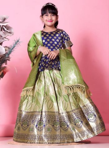 ATTRACTIVE JACQUARD WEAVING DESIGN WORK LEHENGA CHOLI WITH DUPATTA PISTA