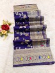 8NEW ARRIVAL BANARASI SILK FLOWERS AND MINA WITH ZARI WEAVING BORDER WORK SAREE WITH UNSTITCHED BLOUSE FESTIVE WEAR WHOLESALE PRICE ETHNIC GARMENT (11)