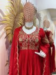ATTRACTIVE AL CHINON EMBROIDERY WORK GOWN WITH DUPATTA PARTY WEAR WHOLESALE PRICE ETHNIC GARMENT (4)