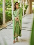 ATTRACTIVE GEORGETTE EMBROIDERY SEQUENCE WORK TOP BOTTOM WITH DUPATTA PARROT GREEN
