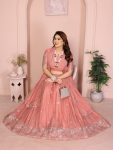 ATTRACTIVE GEORGETTE EMBROIDERY WORK LEHENGA CHOLI WITH DUPATTA WEDDING WEAR WHOLESALE PRICE ETHNIC GARMENT (12)
