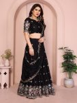 ATTRACTIVE GEORGETTE EMBROIDERY WORK LEHENGA CHOLI WITH DUPATTA WEDDING WEAR WHOLESALE PRICE ETHNIC GARMENT (16)