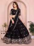 ATTRACTIVE GEORGETTE EMBROIDERY WORK LEHENGA CHOLI WITH DUPATTA WEDDING WEAR WHOLESALE PRICE ETHNIC GARMENT (16)