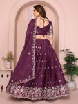 ATTRACTIVE GEORGETTE EMBROIDERY WORK LEHENGA CHOLI WITH DUPATTA WEDDING WEAR WHOLESALE PRICE ETHNIC GARMENT (4)