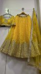 ATTRACTIVE GEORGETTE PAPER MIRROR WORK LEHENGA CHOLI WITH DUPATTA WEDDING WEAR WHOLESALE PRICE ETHNIC GARMENT (2)