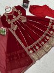 ATTRACTIVE GEORGETTE THREAD WITH SEQUENCE WORK GOWN BOTTOM WITH DUPATTA WEDDING WEAR WHOLESALE PRICE ETHNIC GARMENT (5)