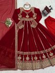 ATTRACTIVE GEORGETTE THREAD WITH SEQUENCE WORK GOWN BOTTOM WITH DUPATTA WEDDING WEAR WHOLESALE PRICE ETHNIC GARMENT (5)