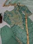 ATTRACTIVE JIMMY CHOO EMBROIDERY AND SEQUENCE WORK TOP BOTTOM WITH DUPATTA PARTY WEAR WHOLESALE PRICE ETHNIC GARMENT (2)