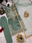 ATTRACTIVE JIMMY CHOO EMBROIDERY AND SEQUENCE WORK TOP BOTTOM WITH DUPATTA PARTY WEAR WHOLESALE PRICE ETHNIC GARMENT (2)