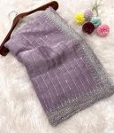 2ATTRACTIVE JIMMY CHOO SEQUENCE EMBROIDERY CUT BORDER WORK SAREE WITH STITCHED BLOUSE WEDDING WEAR WHOLESALE PRICE ETHNIC GARMENT (6)