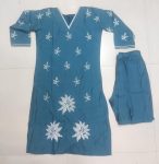 ATTRACTIVE ROMAN SILK EMBROIDERY WORK TOP BOTTOM SET OFFICE WEAR WHOLESALE PRICE ETHNIC GARMENT