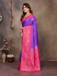 DESIGNER BANARASI SILK COPPER ZARI FLOWER MOTIFS & WOVEN BORDER WORK SAREE WITH UNSTITCHED BLOUSE FESTIVE WEAR WHOLESALE PRICE ETHNIC GARMENT (3)