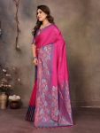 DESIGNER BANARASI SILK COPPER ZARI FLOWER MOTIFS & WOVEN BORDER WORK SAREE WITH UNSTITCHED BLOUSE FESTIVE WEAR WHOLESALE PRICE ETHNIC GARMENT (26)