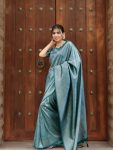 DESIGNER BANARASI SOFT SILK GOLD ZARI WEAVING WORK SAREE WITH UNSTITCHED BLOUSE RAMA