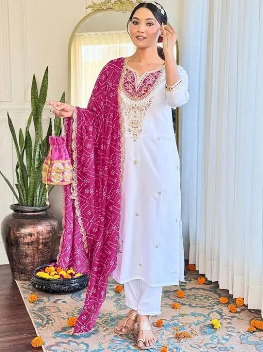 DESIGNER BSY VISCOSE SEQUENCE CODING EMBROIDERY WORK TOP BOTTOM WITH DUPATTA FESTIVE WEAR WHOLESALE PRICE ETHNIC GARMENT (7)