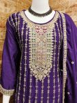 DESIGNER CHINON SEQUENCE & CODING EMBROIDERY WORK TOP BOTTOM WITH DUPATTA WEDDING WEAR WHOLESALE PRICE ETHNIC GARMENT (2)