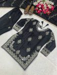 DESIGNER CHINON SEQUENCE EMBROIDERY WORK TOP PALAZZO WITH DUPATTA FESTIVE WEAR WHOLESALE PRICE ETHNIC GARMENT (4)