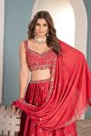 DESIGNER CHINON SILK EMBROIDERY SEQUENCE THREAD DESIGN WORK LEHENGA CHOLI WITH DUPATTA WEDDING WEAR WHOLESALE PRICE ETHNIC GARMENT (3)