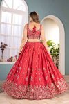 DESIGNER CHINON SILK EMBROIDERY SEQUENCE THREAD DESIGN WORK LEHENGA CHOLI WITH DUPATTA WEDDING WEAR WHOLESALE PRICE ETHNIC GARMENT (3)