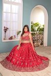 DESIGNER CHINON SILK EMBROIDERY SEQUENCE THREAD DESIGN WORK LEHENGA CHOLI WITH DUPATTA WEDDING WEAR WHOLESALE PRICE ETHNIC GARMENT (3)