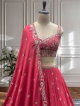 DESIGNER CHINON SILK EMBROIDERY SEQUENCE THREAD DESIGN WORK LEHENGA CHOLI WITH DUPATTA WEDDING WEAR WHOLESALE PRICE ETHNIC GARMENT (3)