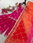 DESIGNER CHINON SILK EMBROIDERY SEQUENCE WORK TOP SHARARA WITH DUPATTA WEDDING WEAR WHOLESALE PRICE ETHNIC GARMENT (3)