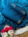 DESIGNER FENDY CHIFFON BUTTERFLY SWAROVSKI WORK WITH SCALLOP BORDER WORK SAREE WITH UNSTITCHED BLOUSE PARTY WEAR WHOLESALE PRICE ETHNIC GARMENT (12)