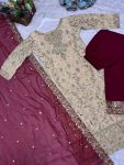 DESIGNER FENDY SILK EMBROIDERY SEQUENCE WORK TOP PALAZZO WITH DUPATTA FESTIVE WEAR WHOLESALE PRICE ETHNIC GARMENT (4)