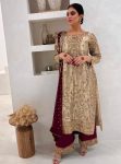 DESIGNER FENDY SILK EMBROIDERY SEQUENCE WORK TOP PALAZZO WITH DUPATTA MAROON