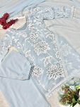 DESIGNER GEORGETTE BEAUTIFUL CHAIN STITCH EMBROIDERY SEQUENCE WITH GPO LACE WORK TOP PALAZZO WITH DUPATTA PARTY WEAR WHOLESALE PRICE ETHNIC GARMENT (2)