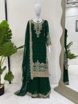 DESIGNER GEORGETTE CODING AND SEQUENCE WITH RIVET MOTI WORK TOP PALAZZO WITH DUPATTA FESTIVE WEAR WHOLESALE PRICE ETHNIC GARMENT (19)