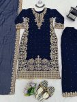 DESIGNER GEORGETTE CODING AND SEQUENCE WITH RIVET MOTI WORK TOP PALAZZO WITH DUPATTA FESTIVE WEAR WHOLESALE PRICE ETHNIC GARMENT (13)