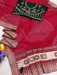 DESIGNER GEORGETTE CODING SEQUENCE BORDER WITH BADHANI FOIL PRINT WORK SAREE WITH UNSITCHED BLOUSE FESTIVE WEAR WHOLESALE PRICE ETHNIC GARMENT (3)