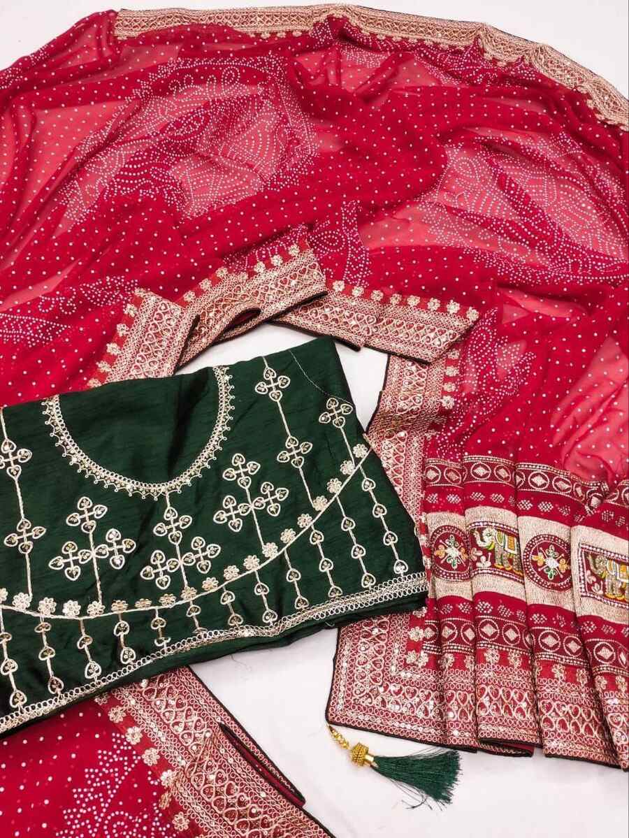 DESIGNER GEORGETTE CODING SEQUENCE BORDER WITH BADHANI FOIL PRINT WORK SAREE WITH UNSITCHED BLOUSE FESTIVE WEAR WHOLESALE PRICE ETHNIC GARMENT (3)