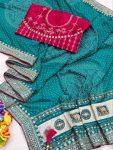 DESIGNER GEORGETTE CODING SEQUENCE BORDER WITH BADHANI FOIL PRINT WORK SAREE WITH UNSITCHED BLOUSE FESTIVE WEAR WHOLESALE PRICE ETHNIC GARMENT (8)