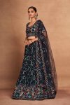 DESIGNER GEORGETTE EMBROIDERY AND SEQUENCE WORK LEHENGA CHOLI WITH DUPATTA PARTY WEAR WHOLESALE PRICE ETHNIC GARMENT (14)