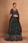 DESIGNER GEORGETTE EMBROIDERY AND SEQUENCE WORK LEHENGA CHOLI WITH DUPATTA PARTY WEAR WHOLESALE PRICE ETHNIC GARMENT (4)