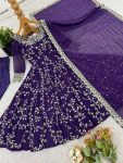 DESIGNER GEORGETTE EMBROIDERY SEQUENCE WORK GOWN BOTTOM WITH DUPATTA WEDDING WEAR WHOLESALE PRICE ETHNIC GARMENT (11)