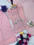 DESIGNER GEORGETTE EMBROIDERY SEQUENCE WORK TOP PALAZZO WITH DUPATTA FESTIVE WEAR WHOLESALE PRICE ETHNIC GARMENT (2)