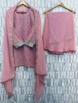 DESIGNER GEORGETTE EMBROIDERY SEQUENCE WORK TOP PALAZZO WITH DUPATTA FESTIVE WEAR WHOLESALE PRICE ETHNIC GARMENT (2)