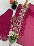 DESIGNER GEORGETTE EMBROIDERY SEQUENCE WORK TOP SHARARA WITH DUPATTA WEDDING WEAR WHOLESALE PRICE ETHNIC GARMENT (3)