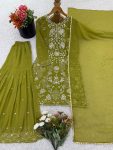 DESIGNER GEORGETTE EMBROIDERY SEQUENCE WORK TOP SHARARA WITH DUPATTA WEDDING WEAR WHOLESALE PRICE ETHNIC GARMENT (6)